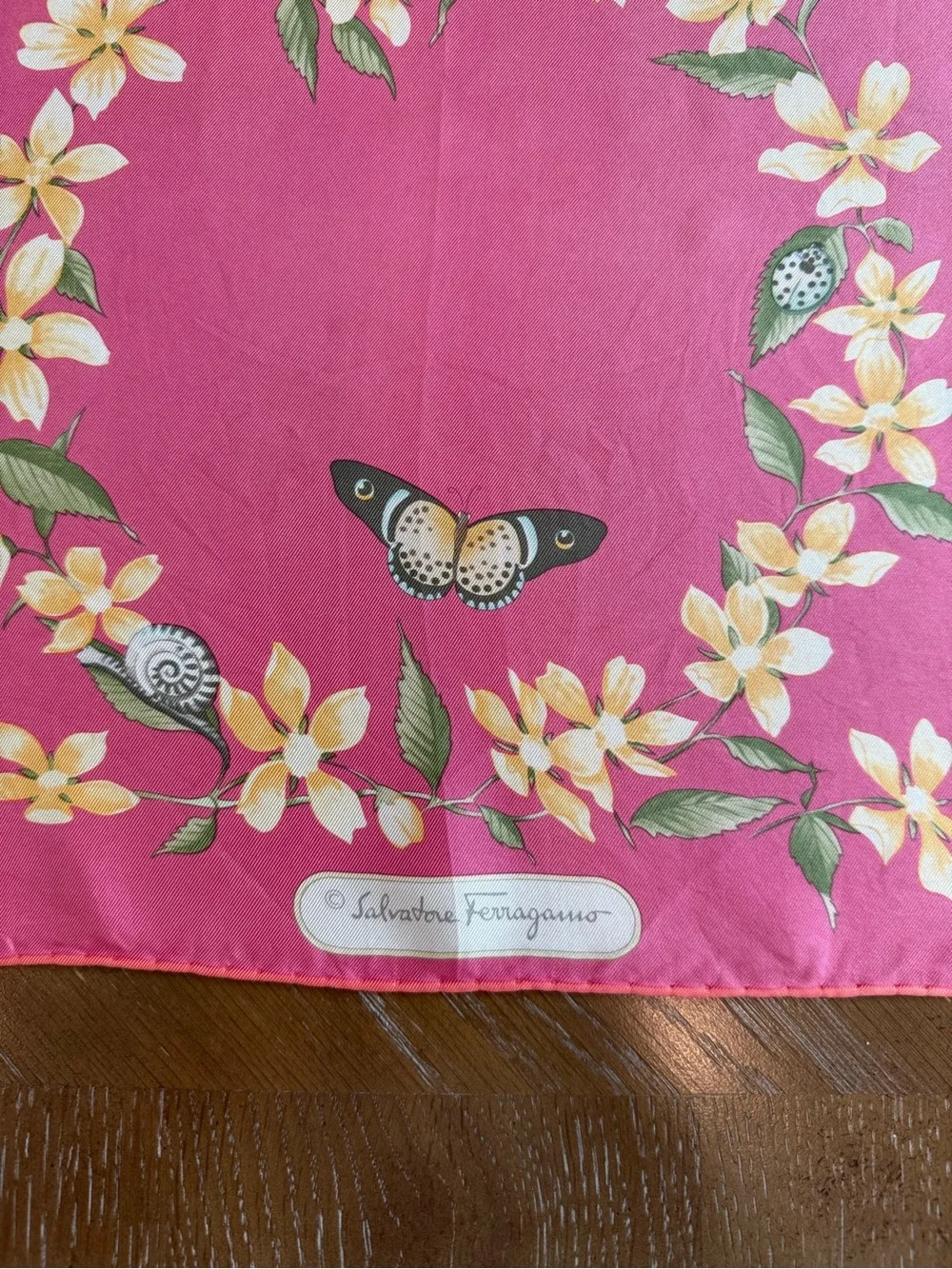 Salvatore Ferragamo Silk Scarf Hand Rolled Made in Italy
